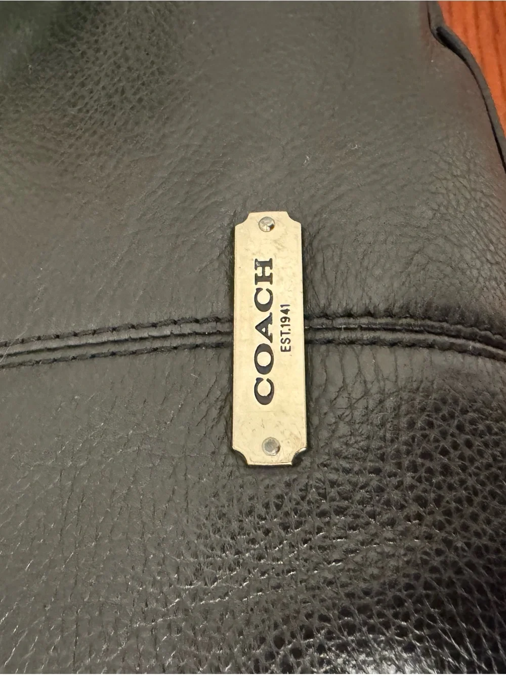 Coach Black Pebbled Leather Hobo Shoulder Bag with Tassel